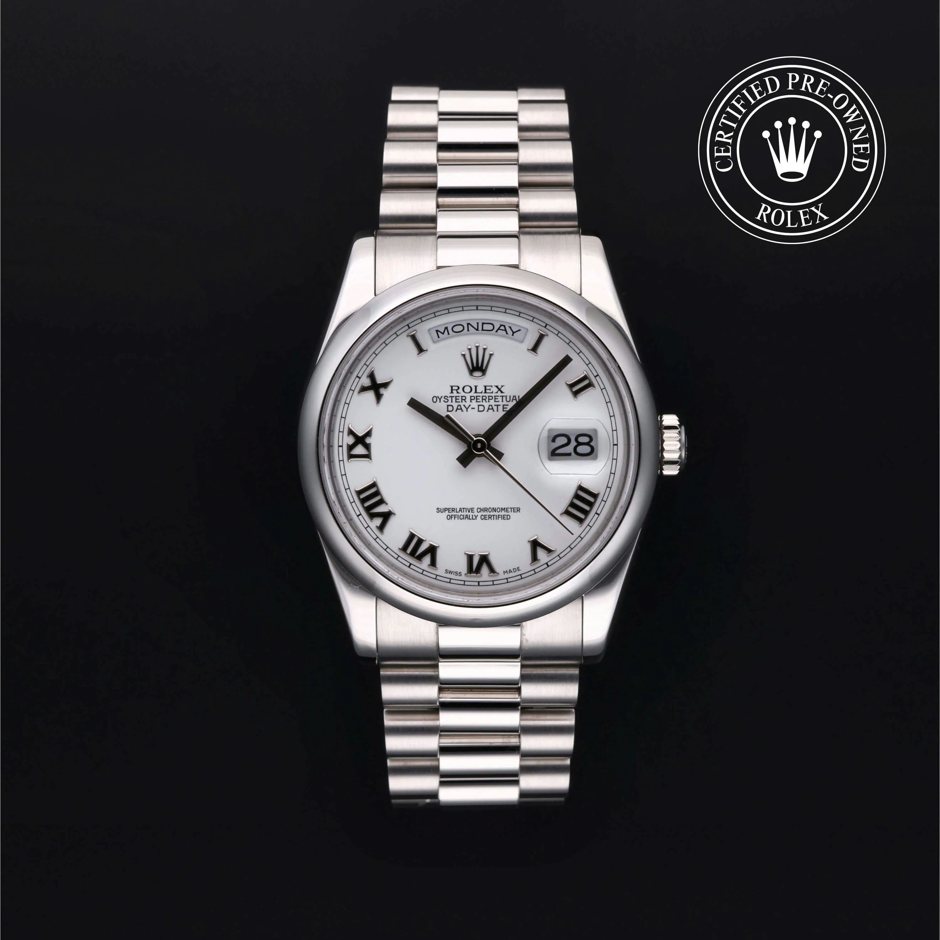 Rolex Day-Date 36 118206 36mm Platinum White