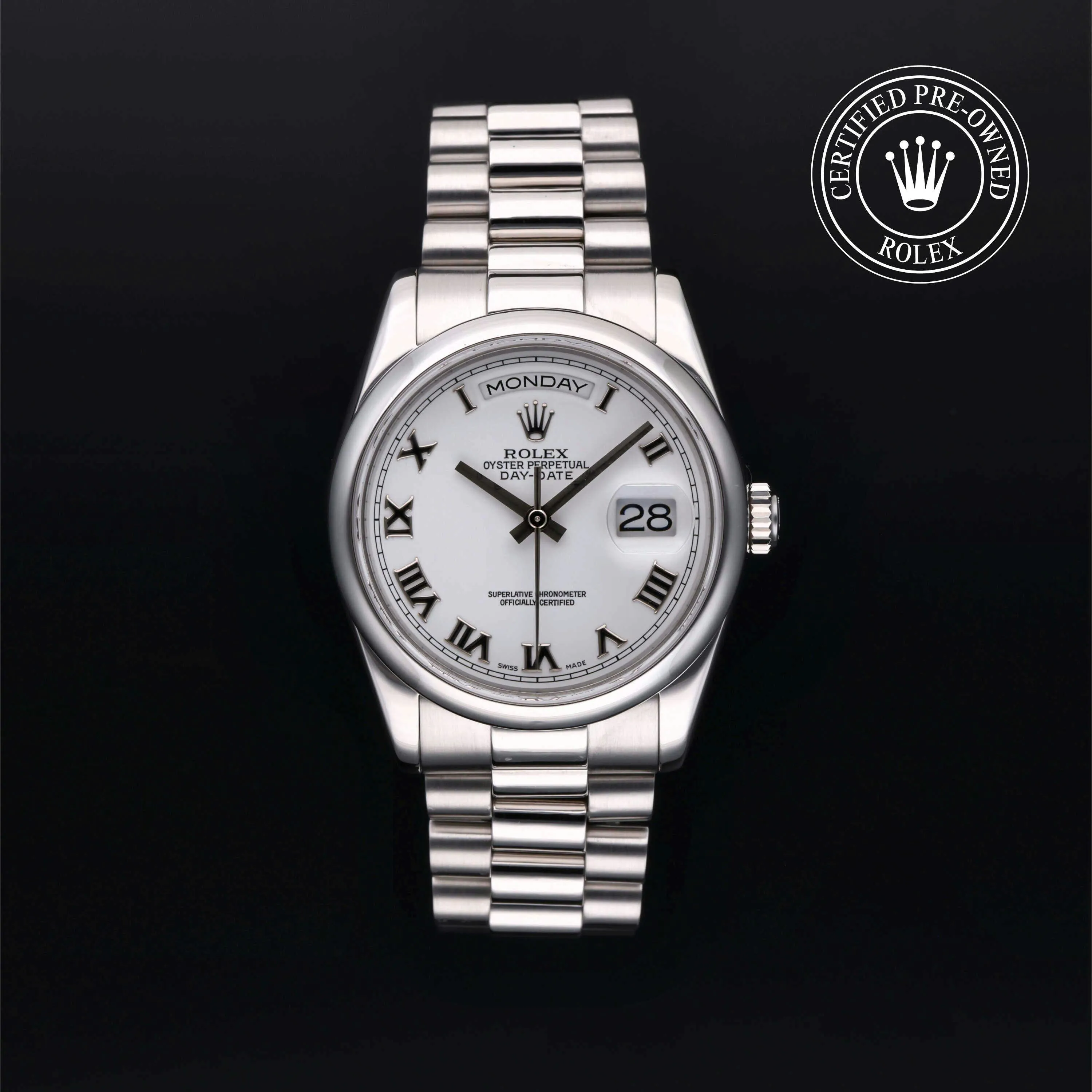 Rolex Day-Date 36 118206 36mm Platinum White