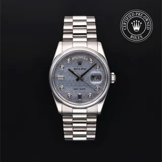 Rolex Day-Date 36 118206 36mm Platinum White