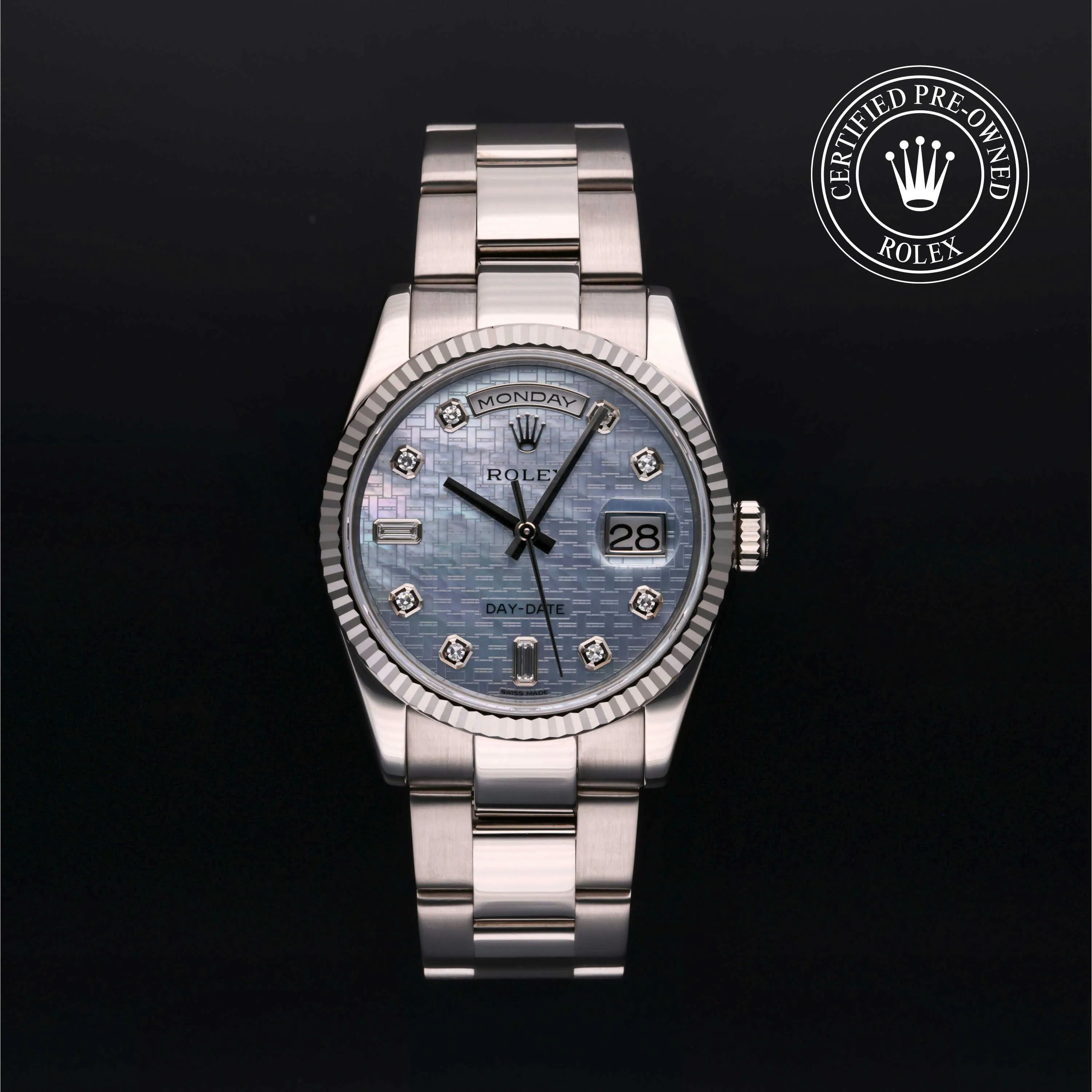 Rolex Day-Date 36 118239 36mm White gold Mother-of-pearl and Gray