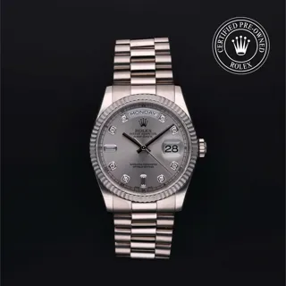 Rolex Day-Date 36 118239 White gold Silver