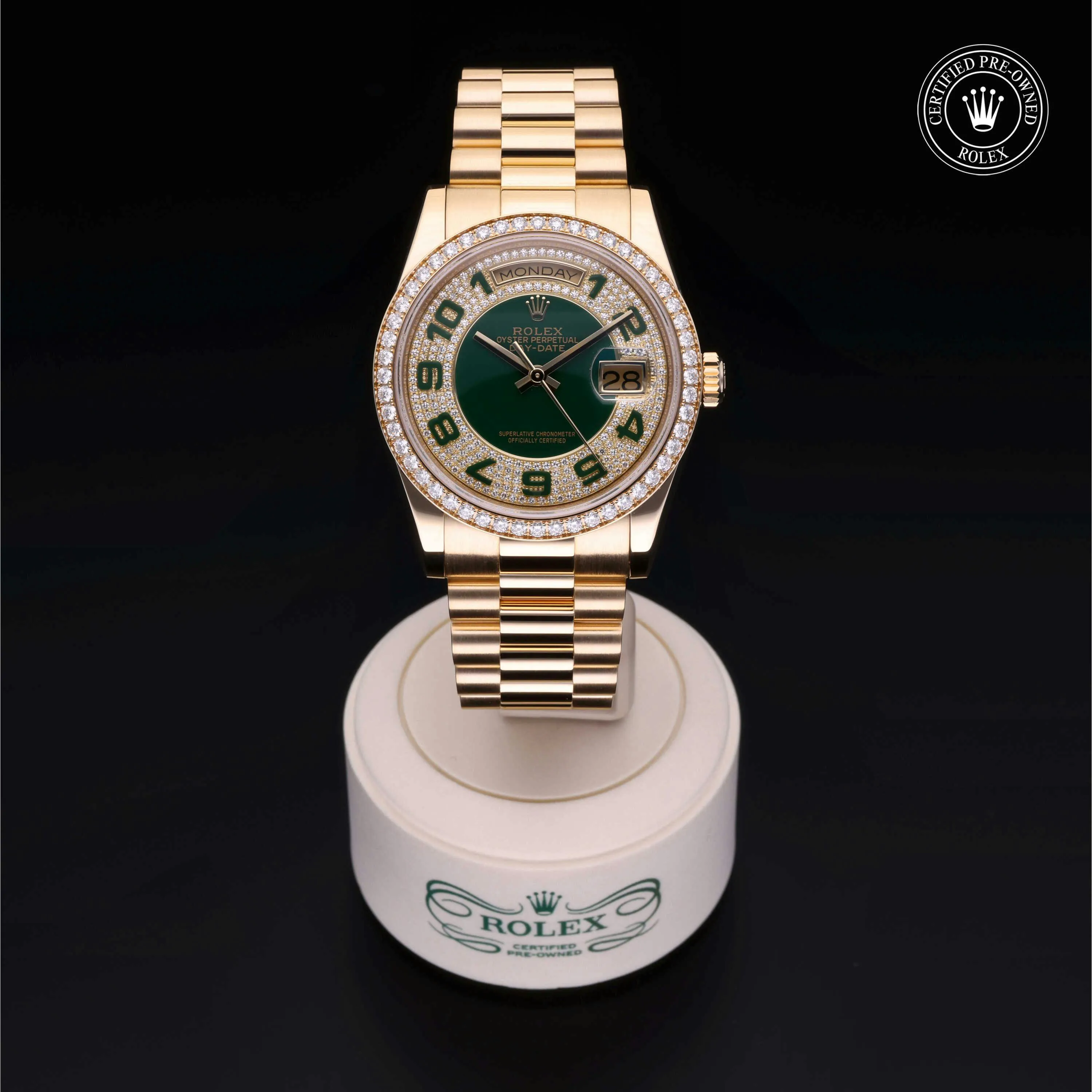 Rolex Day-Date 36 118348-0054 36mm Yellow gold Green 1