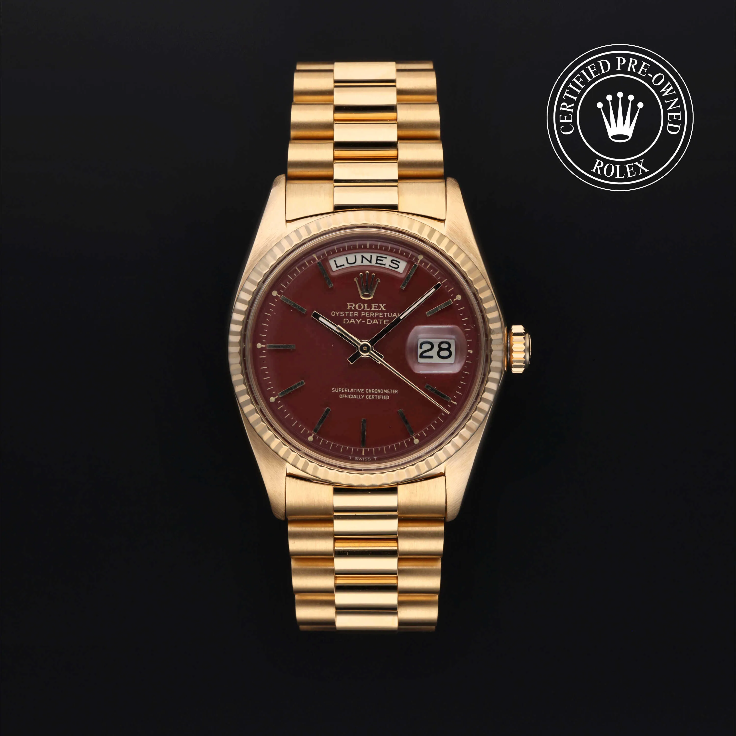 Rolex Day-Date 36 1803 36mm Yellow gold Burgundy