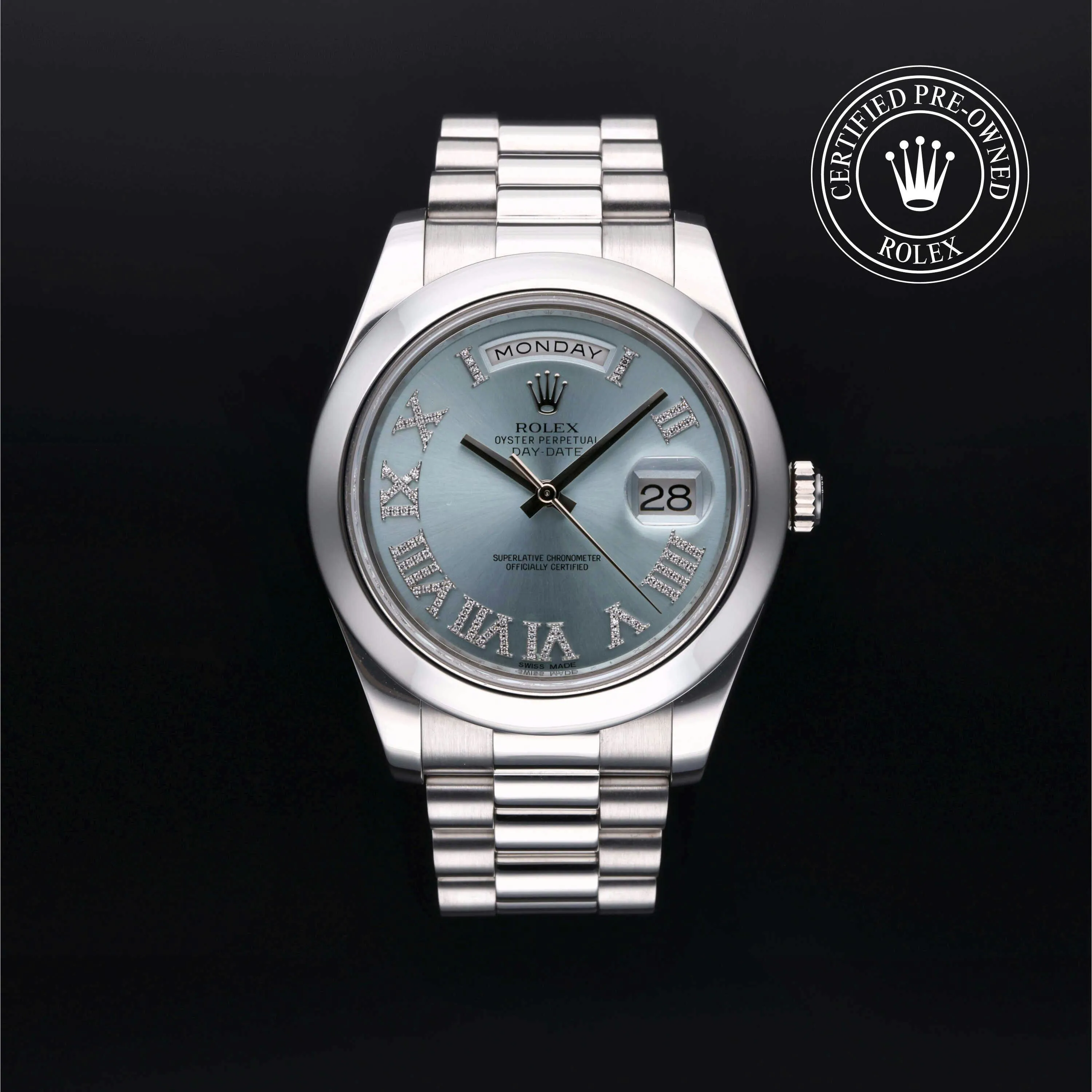 Rolex Day-Date II 218206-0052 41mm Platinum Blue