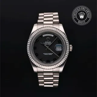 Rolex Day-Date II 218239 White gold Black