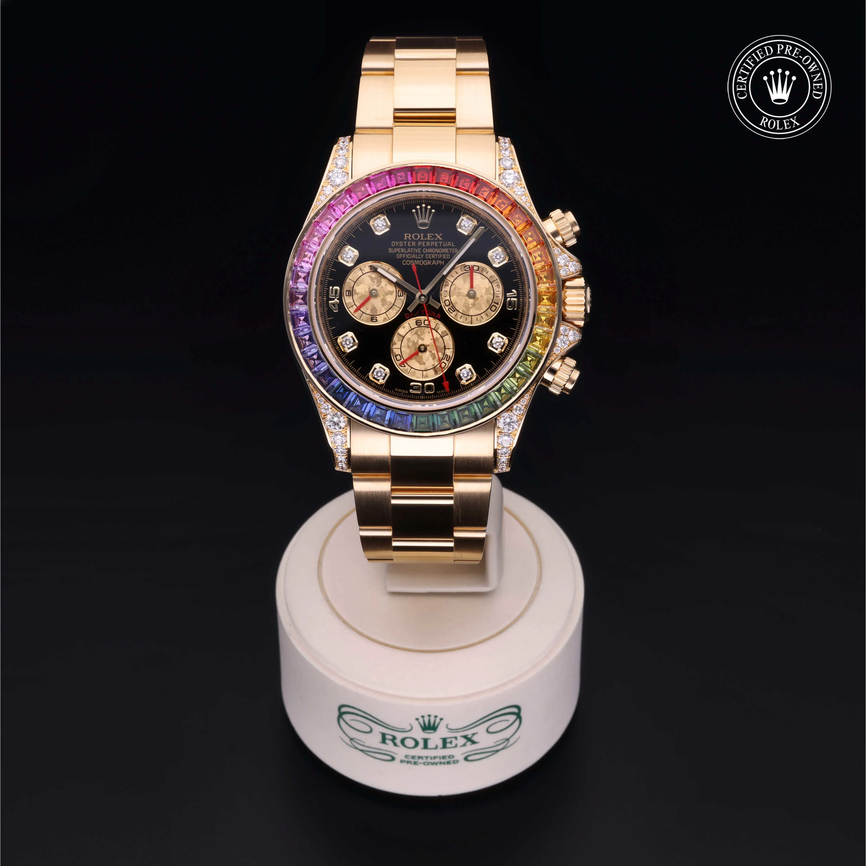 Rolex Daytona 116598 RBOW 40mm Yellow gold Black 1