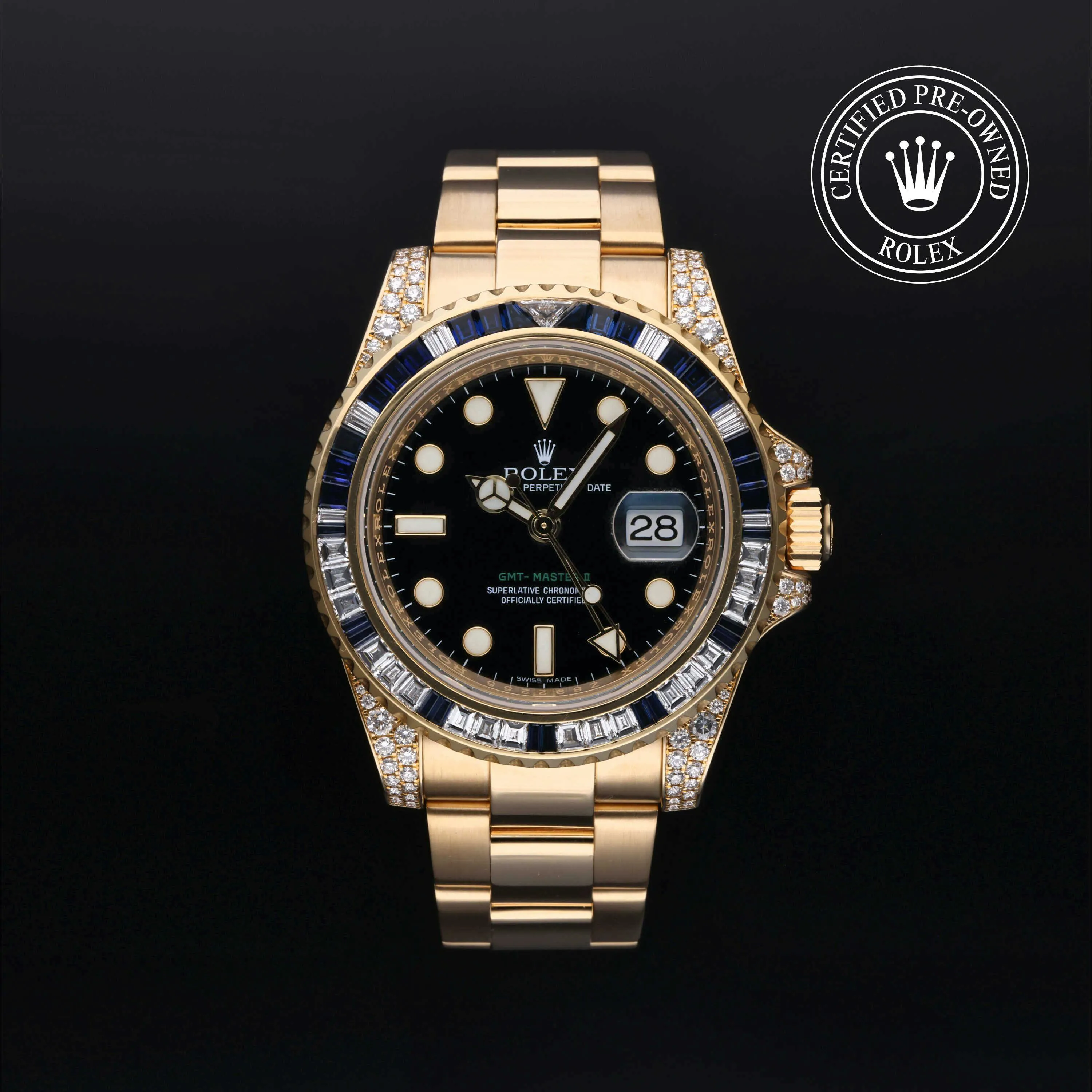 Rolex GMT-Master II 116758SA Yellow gold Paved