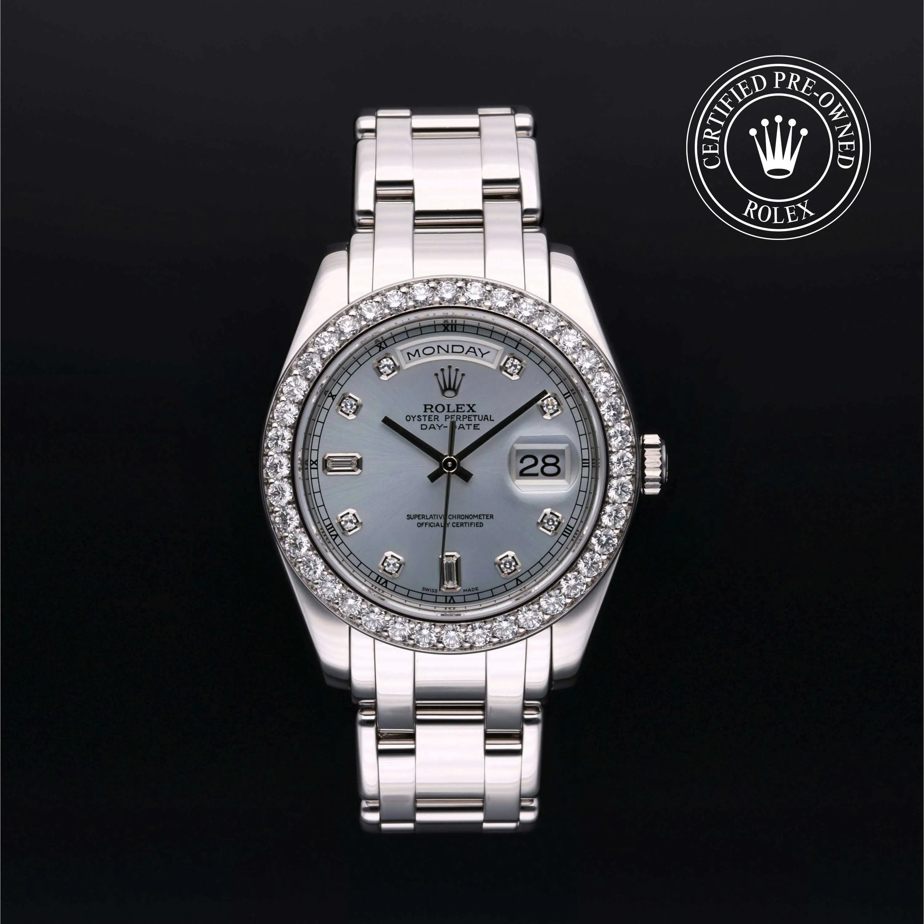 Rolex Day-Date 18946 39mm Platinum Blue