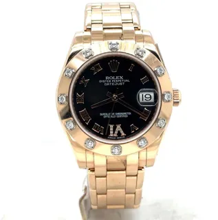 Rolex Pearlmaster 81315 34mm Rose gold Black