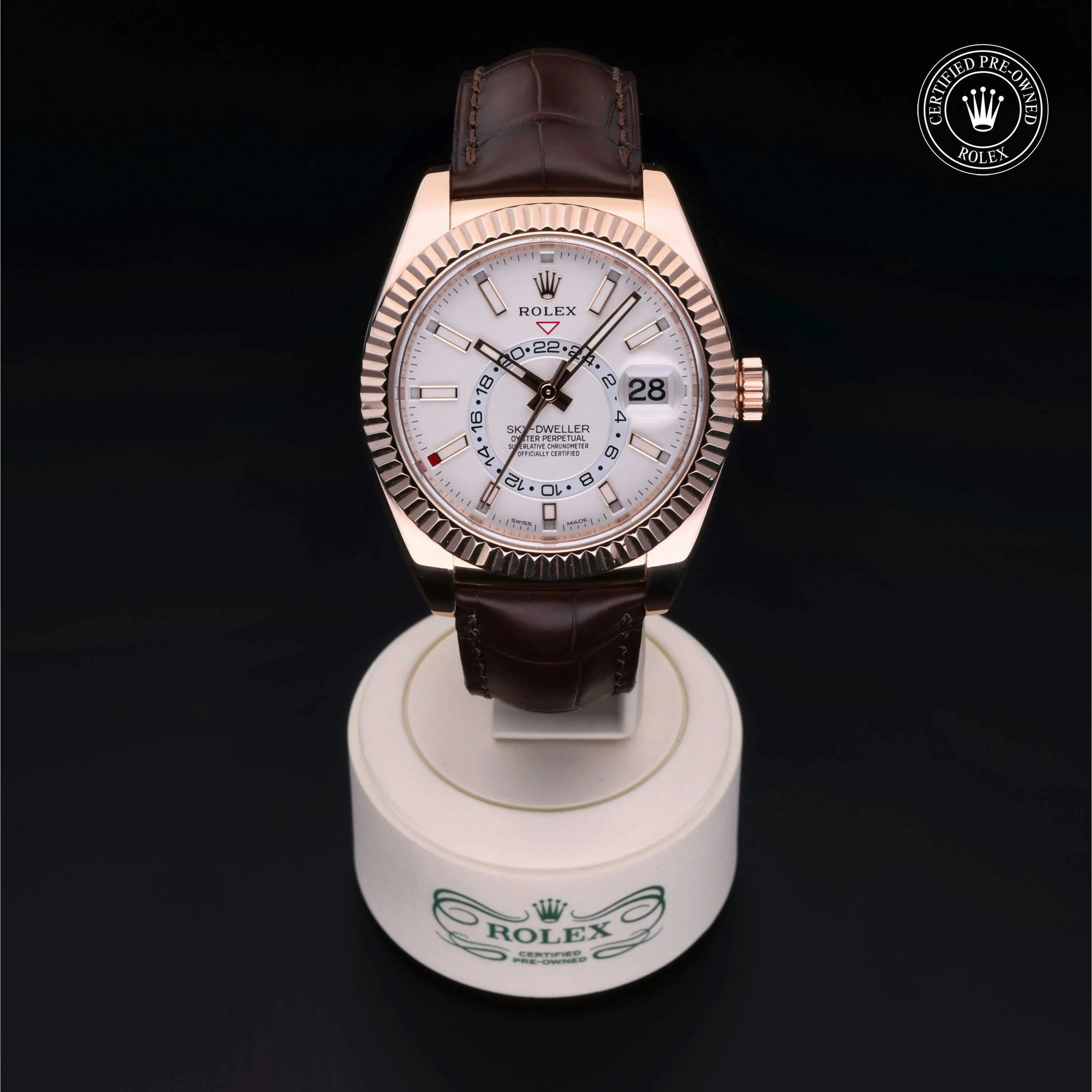 Rolex Sky-Dweller 326135 42mm Rose gold Silver 1