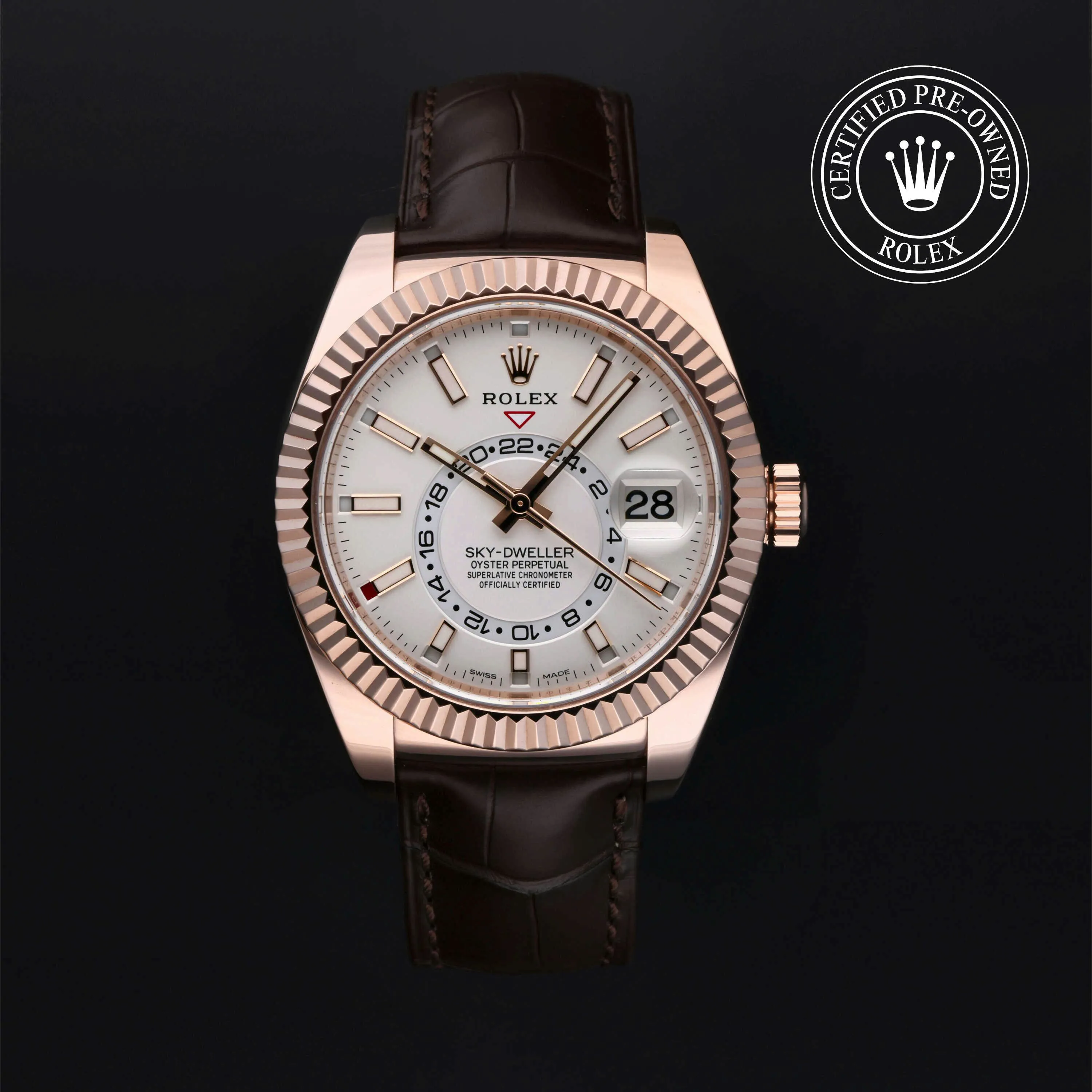 Rolex Sky-Dweller 326135 42mm Rose gold Silver