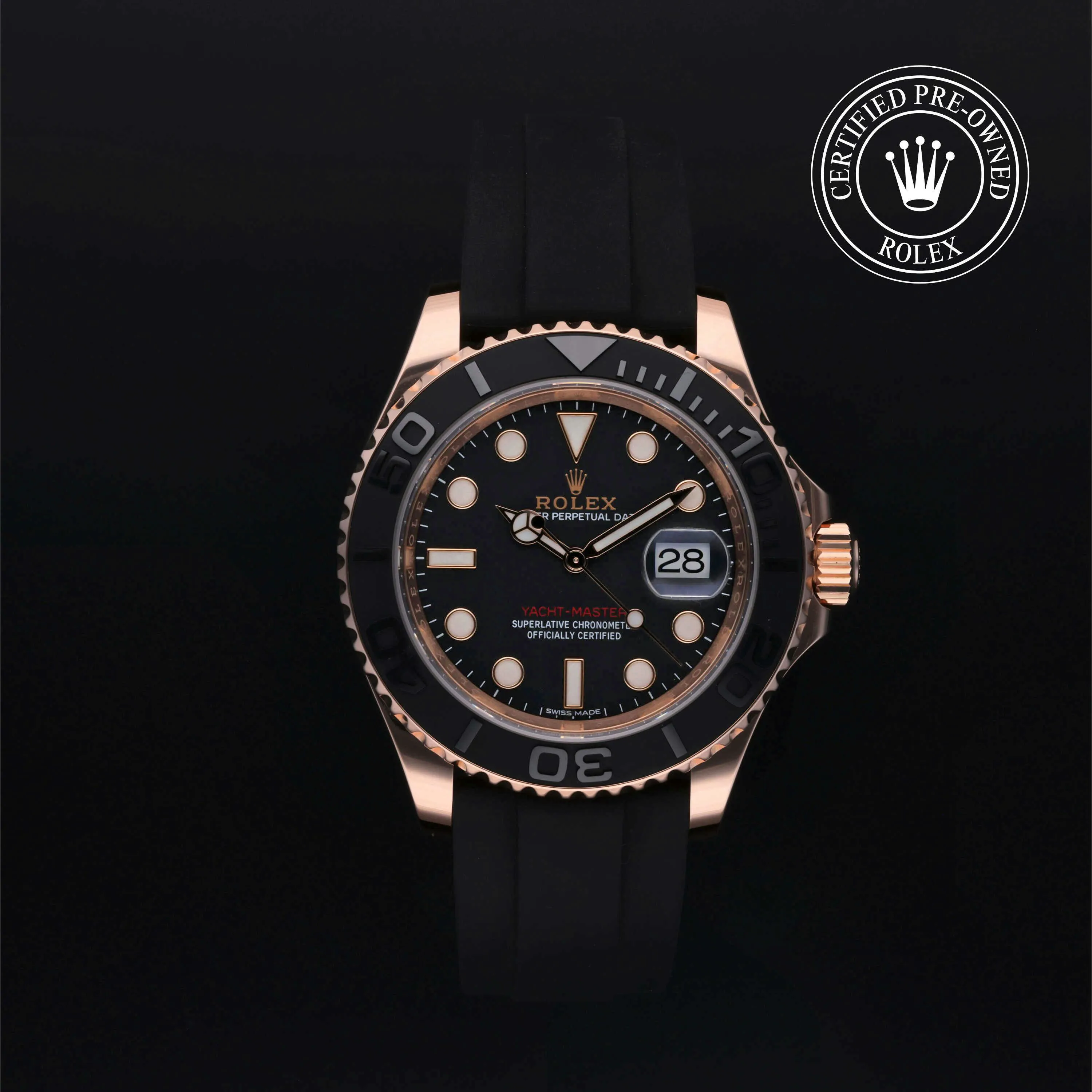 Rolex Yacht-Master 116655-0001 40mm Rose gold Black