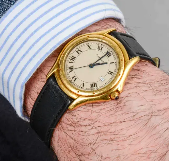 Cartier Cougar 33mm Yellow gold Cream 4