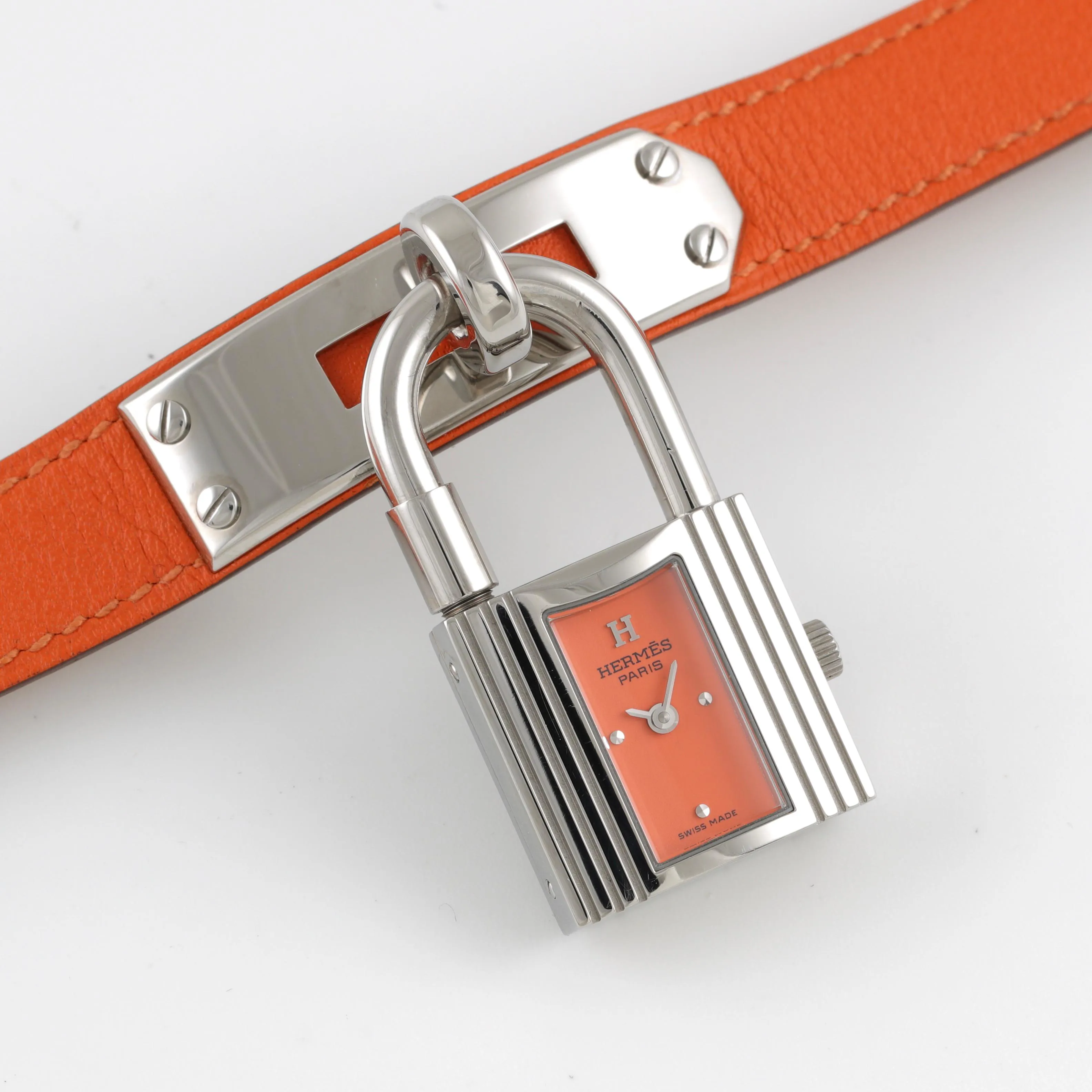 Hermès Kelly KE1.210 39.5mm Stainless steel Orange 2