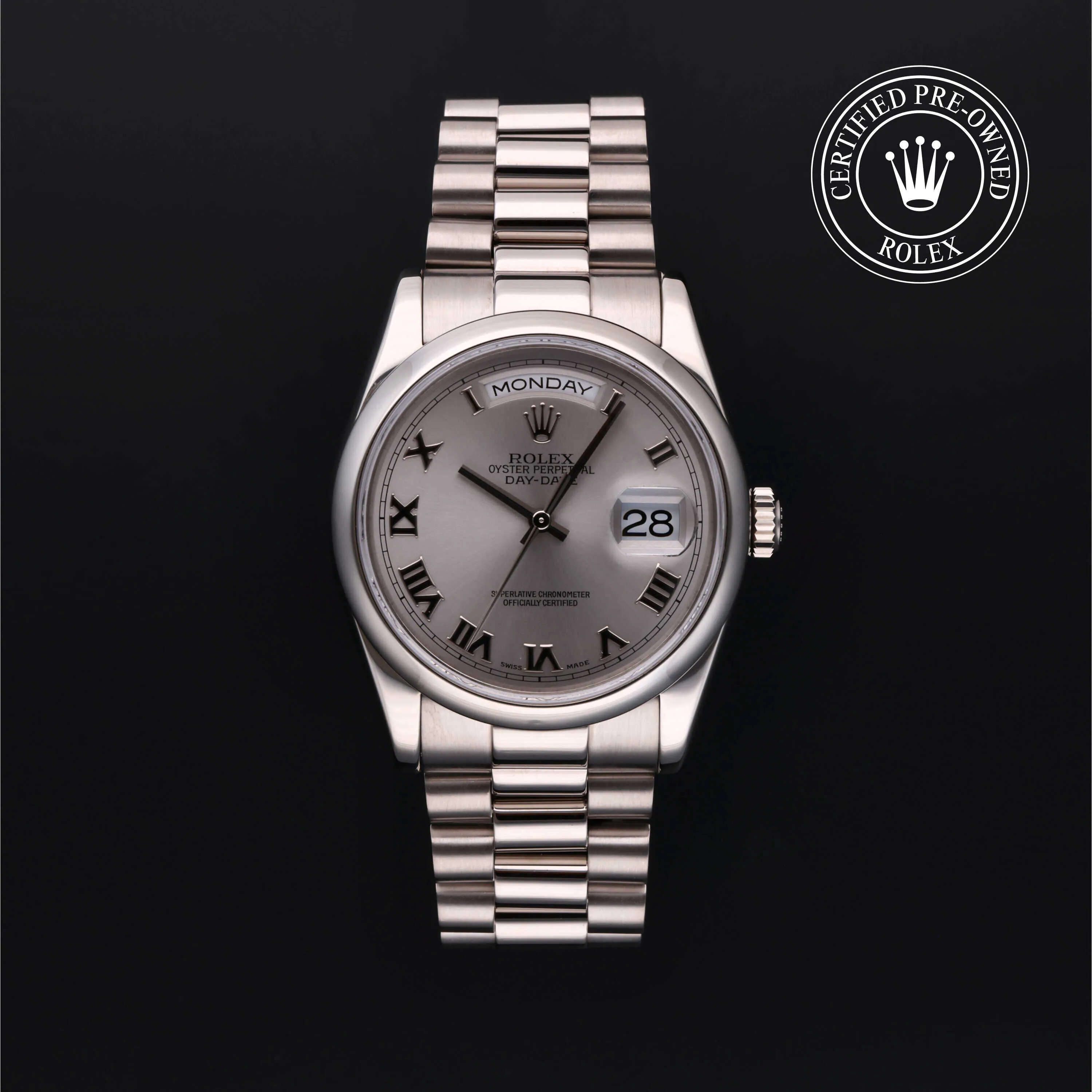 Rolex Day-Date 36 118209 36mm White gold Silver Gray