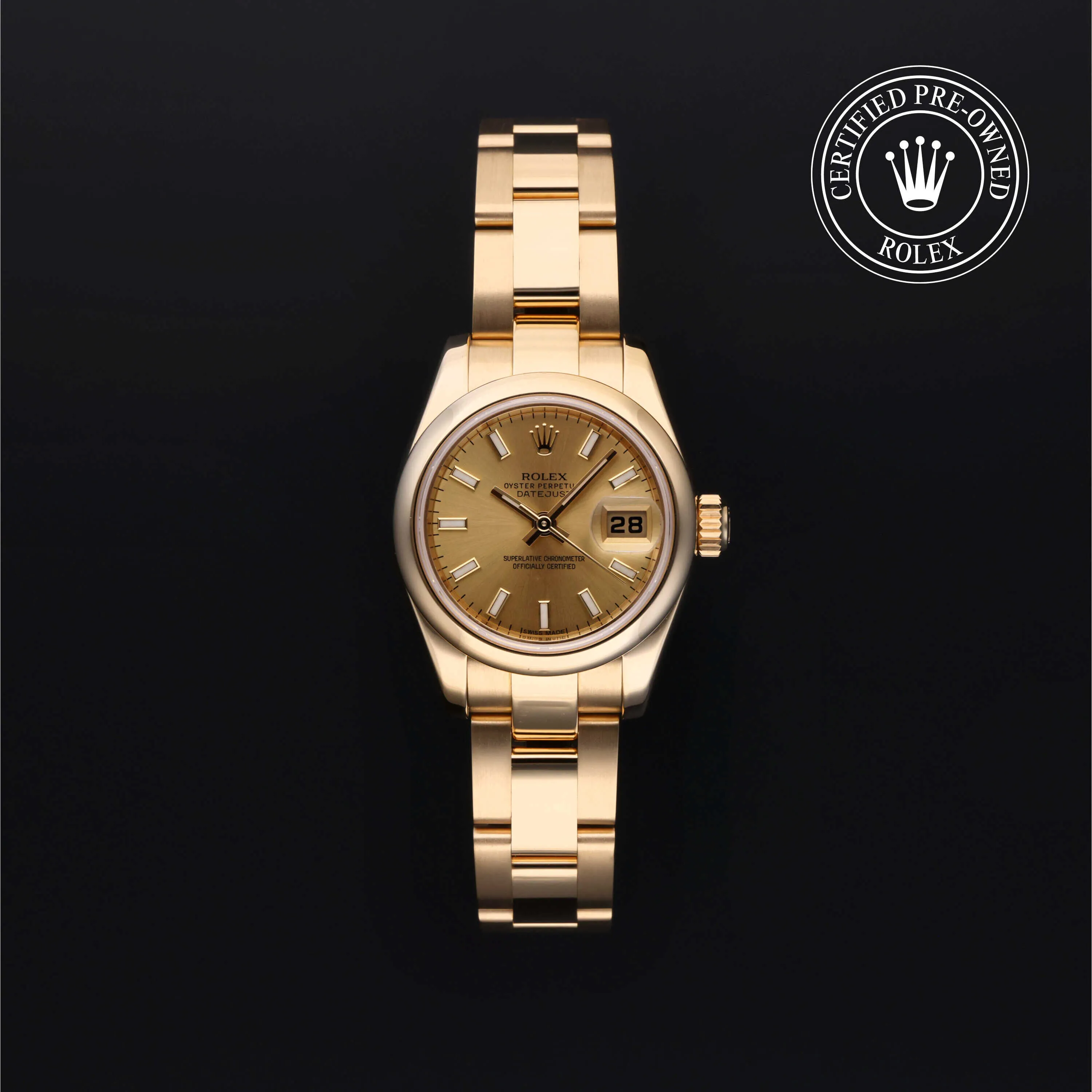 Rolex Datejust 179168 26mm Yellow gold Champagne