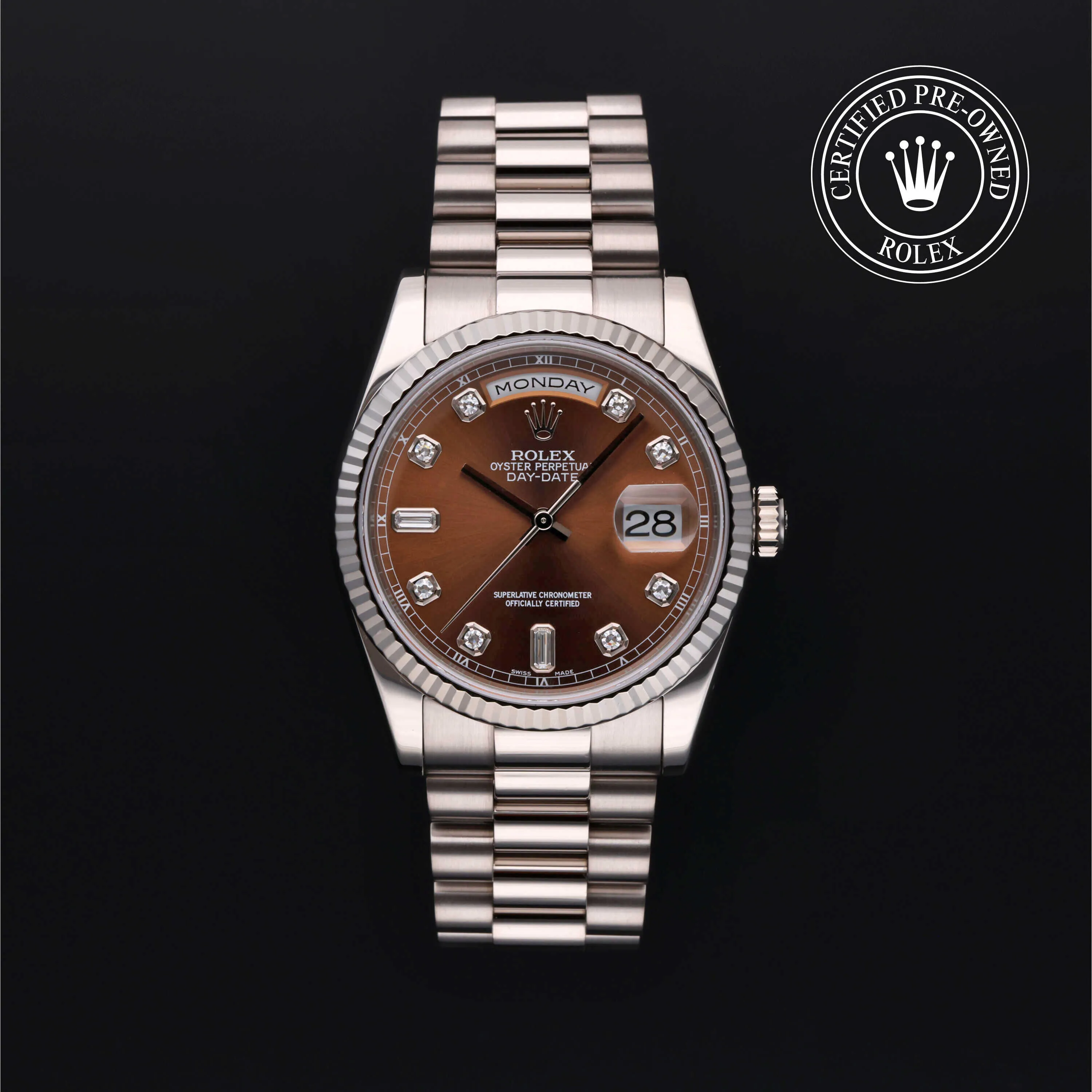 Rolex Day-Date 118239 36mm White gold Brown