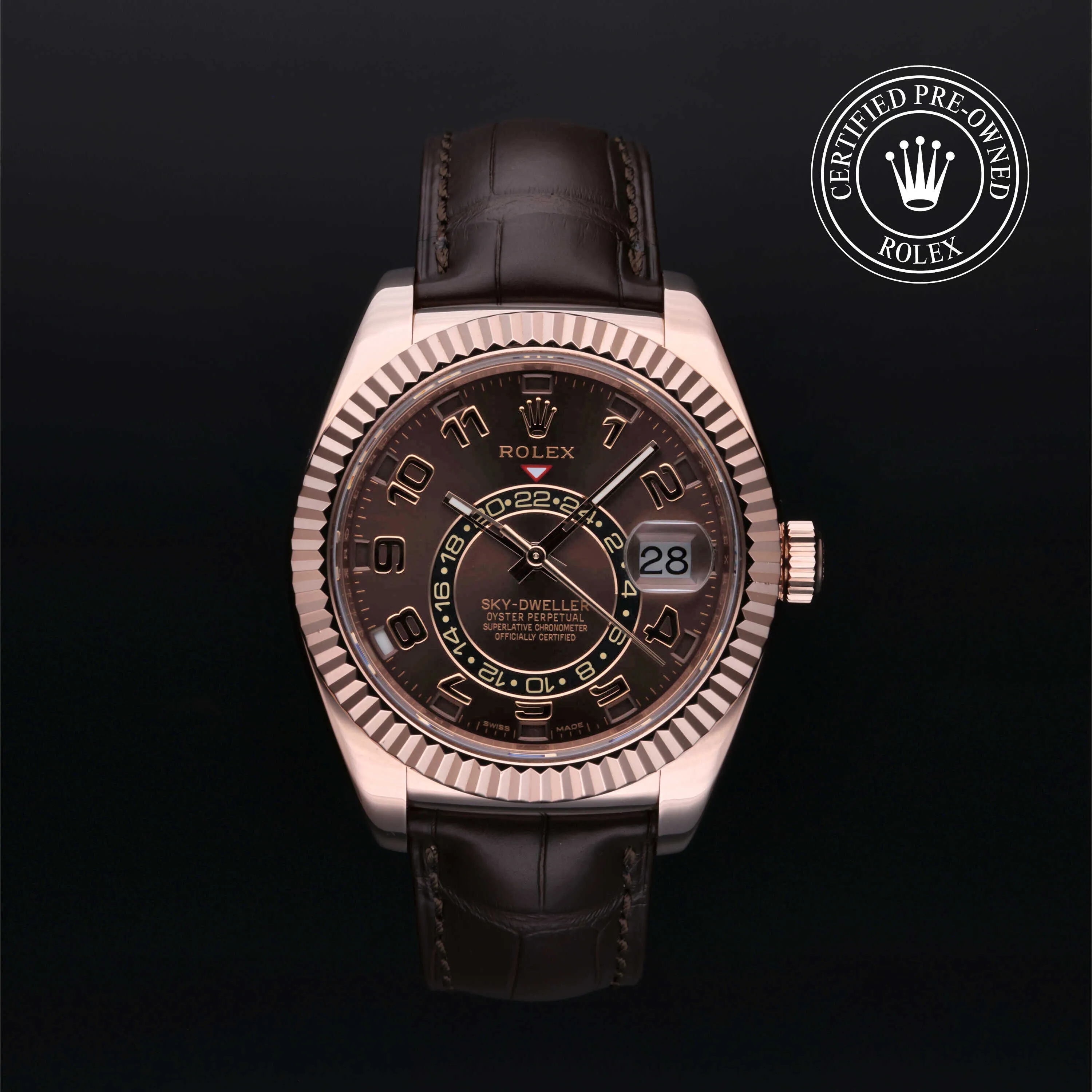 Rolex Sky-Dweller 326135 42mm Rose gold Brown