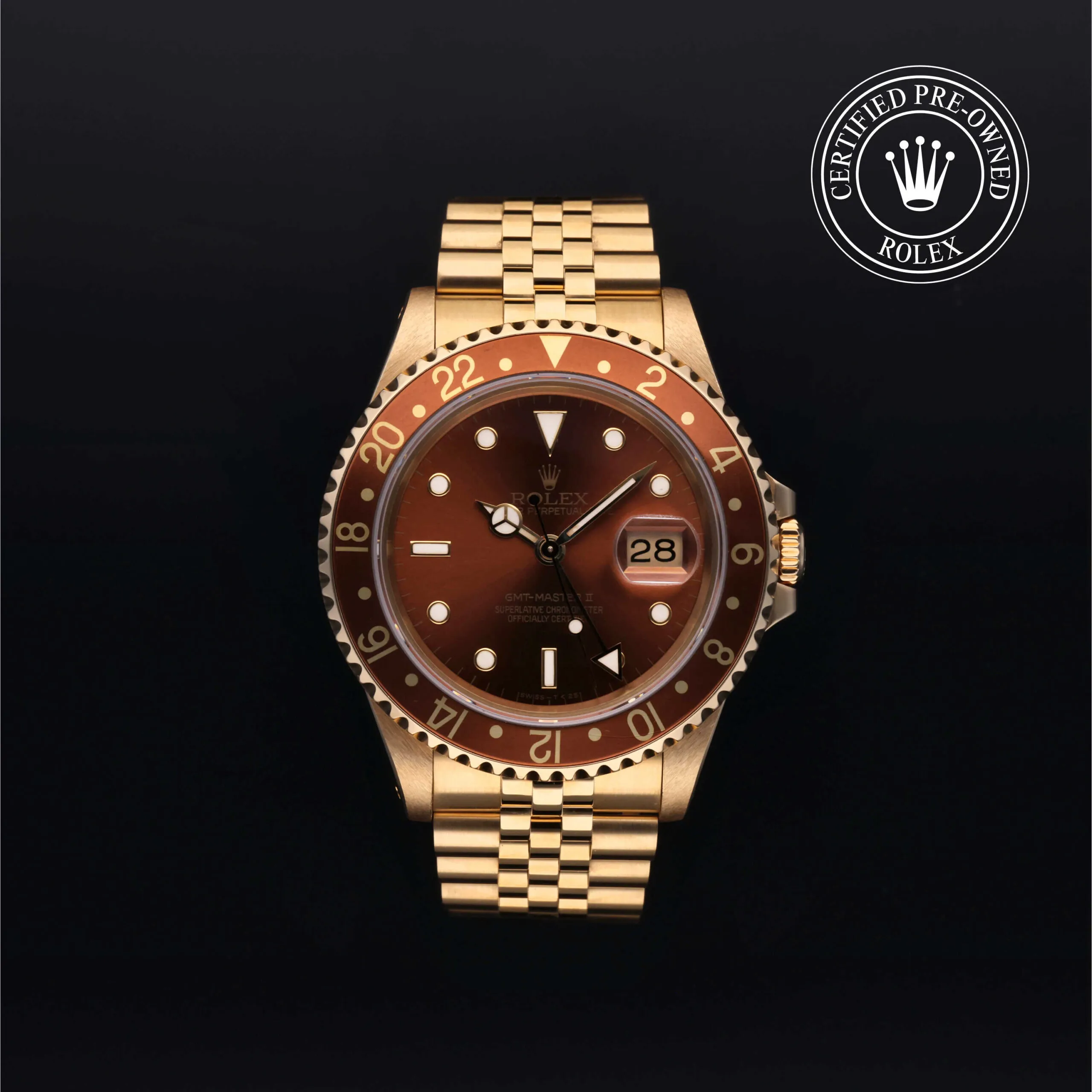 Rolex GMT-Master II 16718 40mm Oro giallo 18 ct Marrone