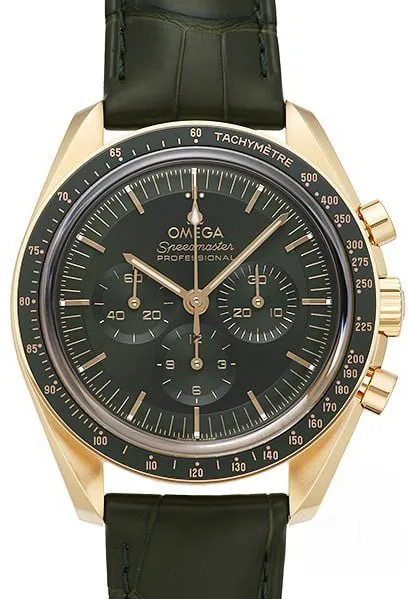 Omega Speedmaster Moonwatch 310.63.42.50.10.001 42mm Yellow gold Green