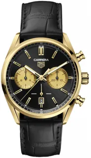 TAG Heuer Carrera Calibre HEUER 02 Automatic Chronograph CBN2044.FC8313 Yellow gold Black