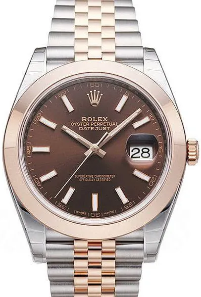 Rolex Datejust 41 126301 41mm Rose gold and Stainless steel Brown