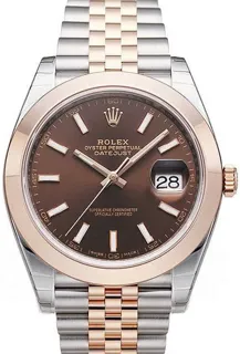 Rolex Datejust 41 126301 Stainless steel$18kt rose gold Brown