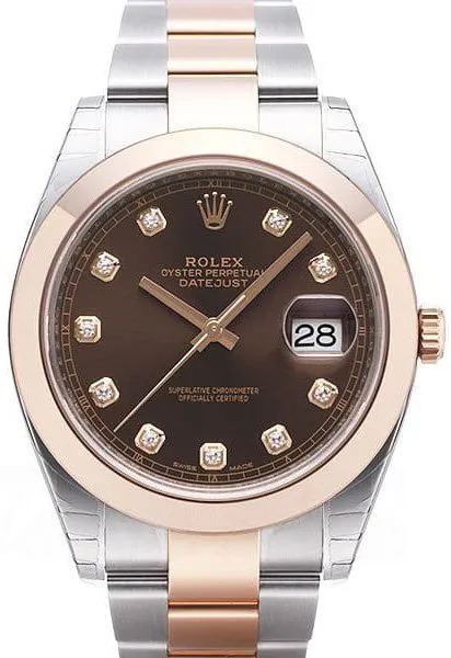 Rolex Datejust 41 126301 41mm Rose gold and Stainless steel Brown