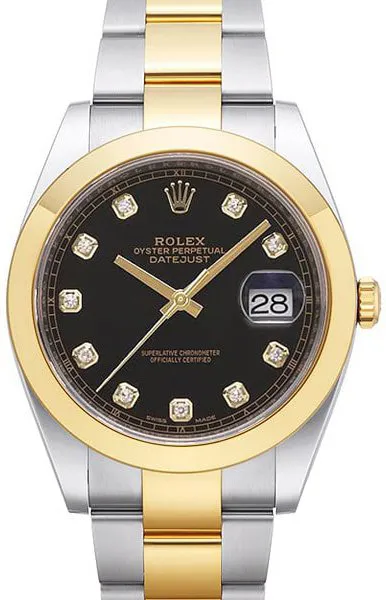 Rolex Datejust 41 126303 41mm Yellow gold and Stainless steel Black