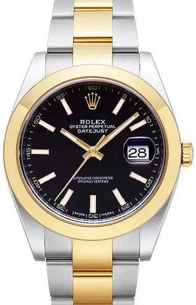 Rolex Datejust 41 126303 41mm Yellow gold and Stainless steel Black