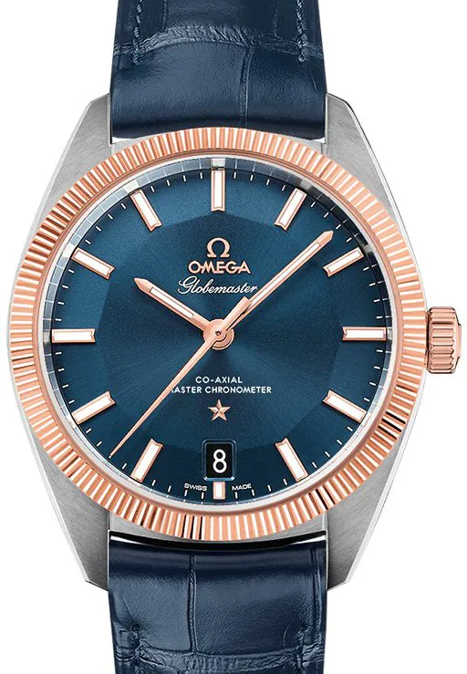 Omega Globemaster 130.23.39.21.03.001 39mm Rose gold and Stainless steel Blue