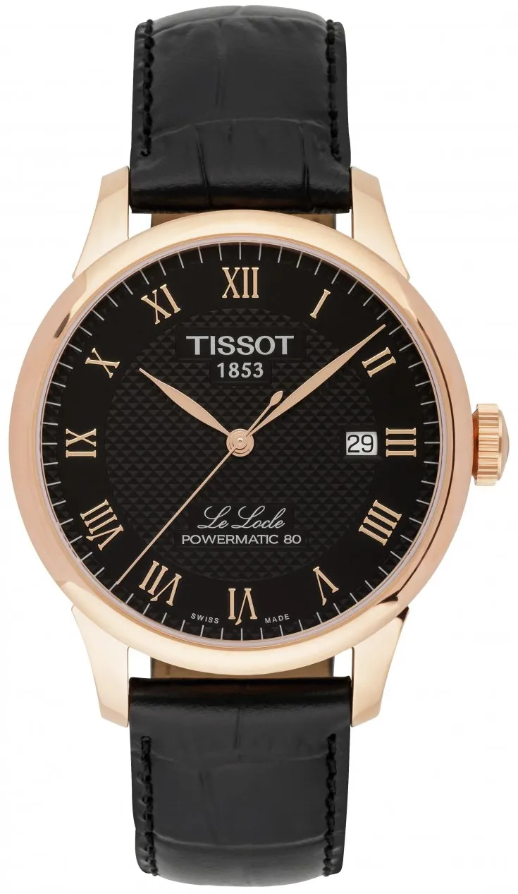 Tissot Le Locle T0064073605300 39.5mm Rose gold Black