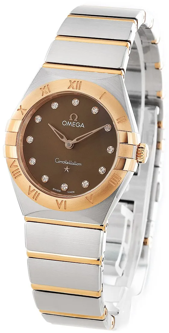 Omega Constellation 131.20.28.60.63.001 28mm Rose gold and steel Brown