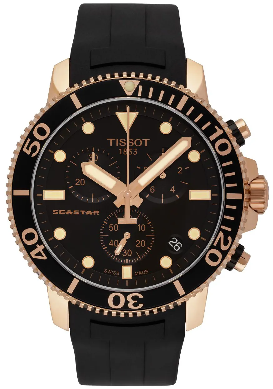 Tissot Seastar 1000 T120.417.37.051.00 45.5mm Rose gold Black