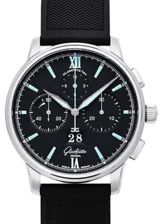 Glashütte Senator Chronograph Panorama Date 1-37-01-03-02-06 Stainless steel Black