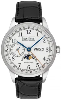 Union Glashütte 1893 Johannes Dürrstein Edition Moon Phase D007.458.16.017.00 Stainless steel White