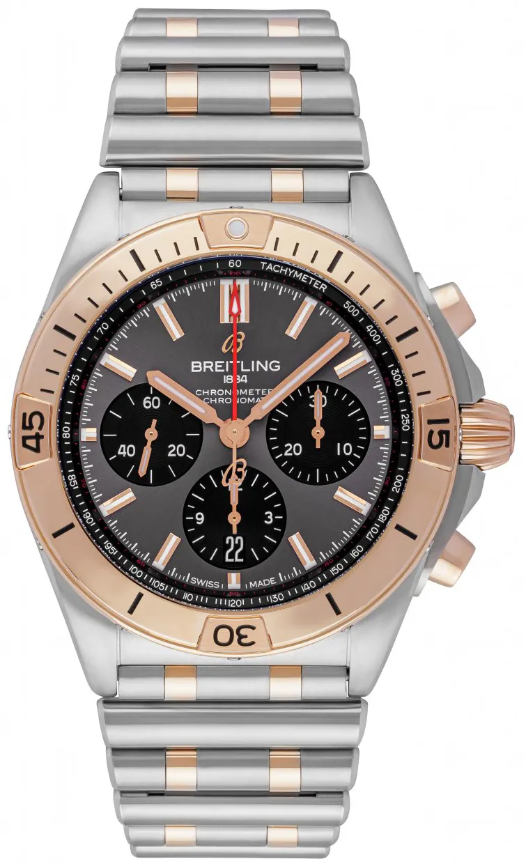 Breitling Chronomat UB0134101B1U1 42mm Rose gold and Stainless steel Gray