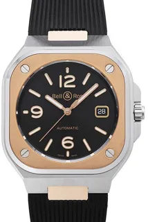 Bell & Ross BR 05 BLACK STEEL & GOLD BR05A-BL-STPG/SRB Stainless steel$18kt rose gold Black