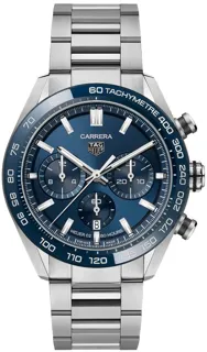 TAG Heuer Carrera Calibre HEUER 02 Automatic Chronograph CBN2A1A.BA0643 Ceramic and Stainless steel Blue