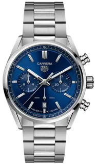 TAG Heuer Carrera Calibre HEUER 02 Automatic Chronograph CBN2011.BA0642 Stainless steel Blue