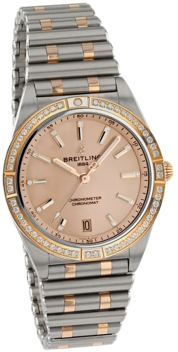 Breitling Chronomat U10380591K1U1 36mm Rose gold and Stainless steel Pink