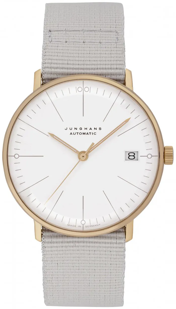 Junghans max bill 27/7006.02 34mm Yellow gold White