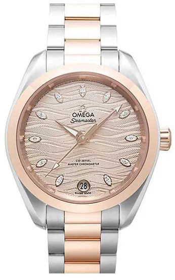 Omega Aqua Terra 220.20.34.20.59.001 34mm Rose gold and Stainless steel Gray