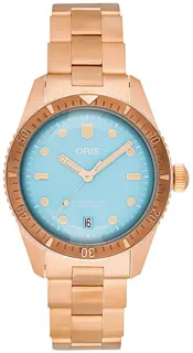 Oris Divers 01 733 7771 3155-07 8 19 15 Bronze Blue