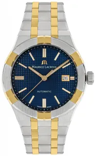 Maurice Lacroix Aikon Automatic AI6008-SY013-432-1 Yellow gold and Stainless steel Blue