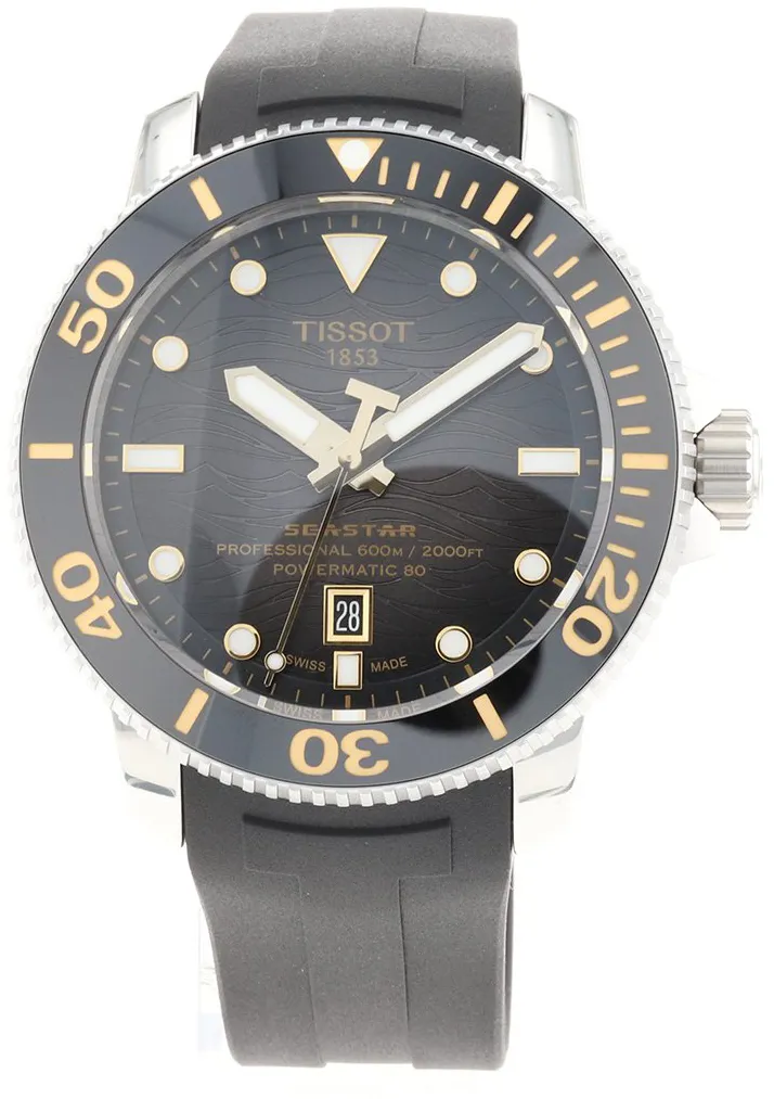 Tissot Seastar T120.607.17.441.01 46mm Ceramic and Stainless steel Black