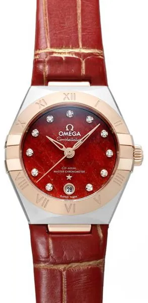 Omega Constellation 131.23.29.20.99.002 29mm Rose gold and steel Red