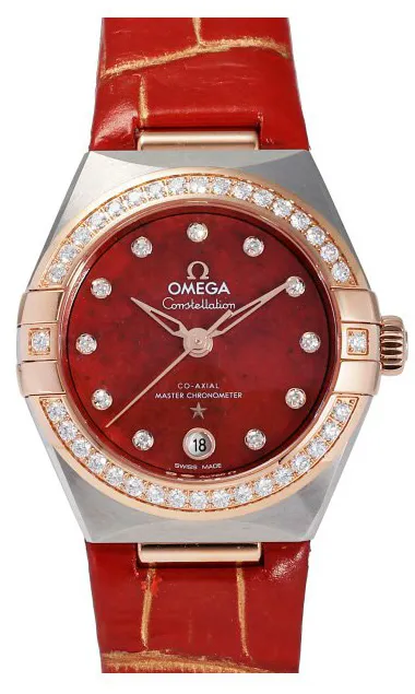 Omega Constellation 131.28.29.20.99.002 29mm Rose gold and steel Red