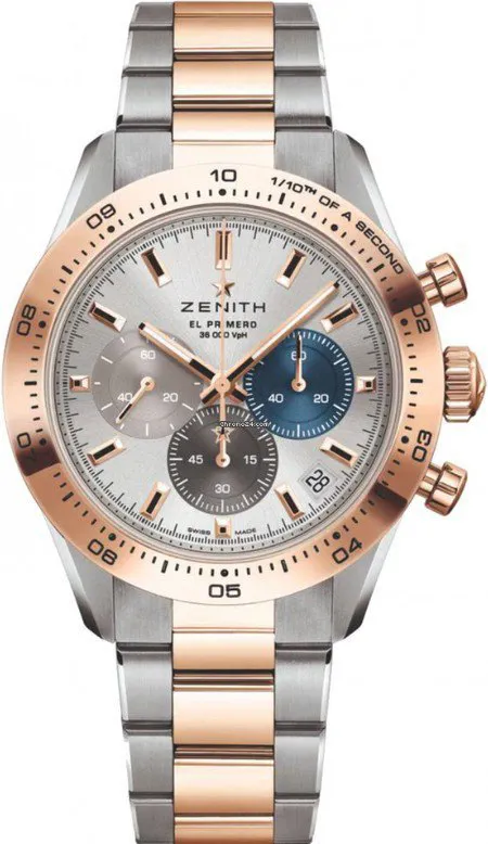 Zenith Chronomaster Sport 51.3100.3600/69.M3100 41mm Rose gold and Stainless steel Silver