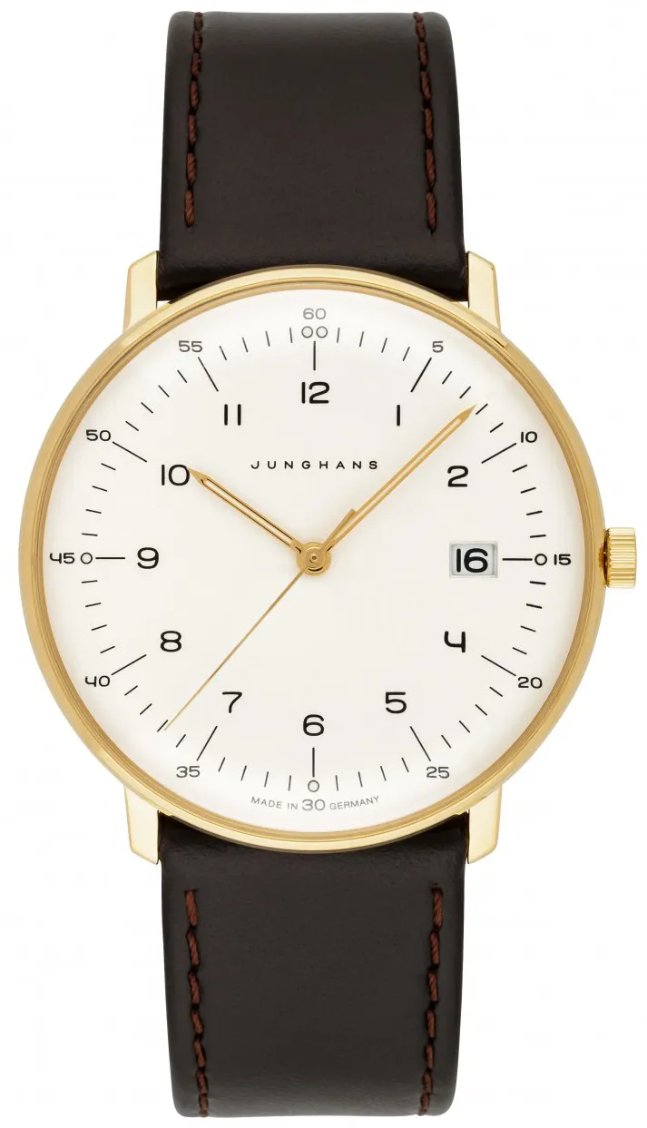 Junghans max bill 41/7872.02 38mm Yellow gold Silver